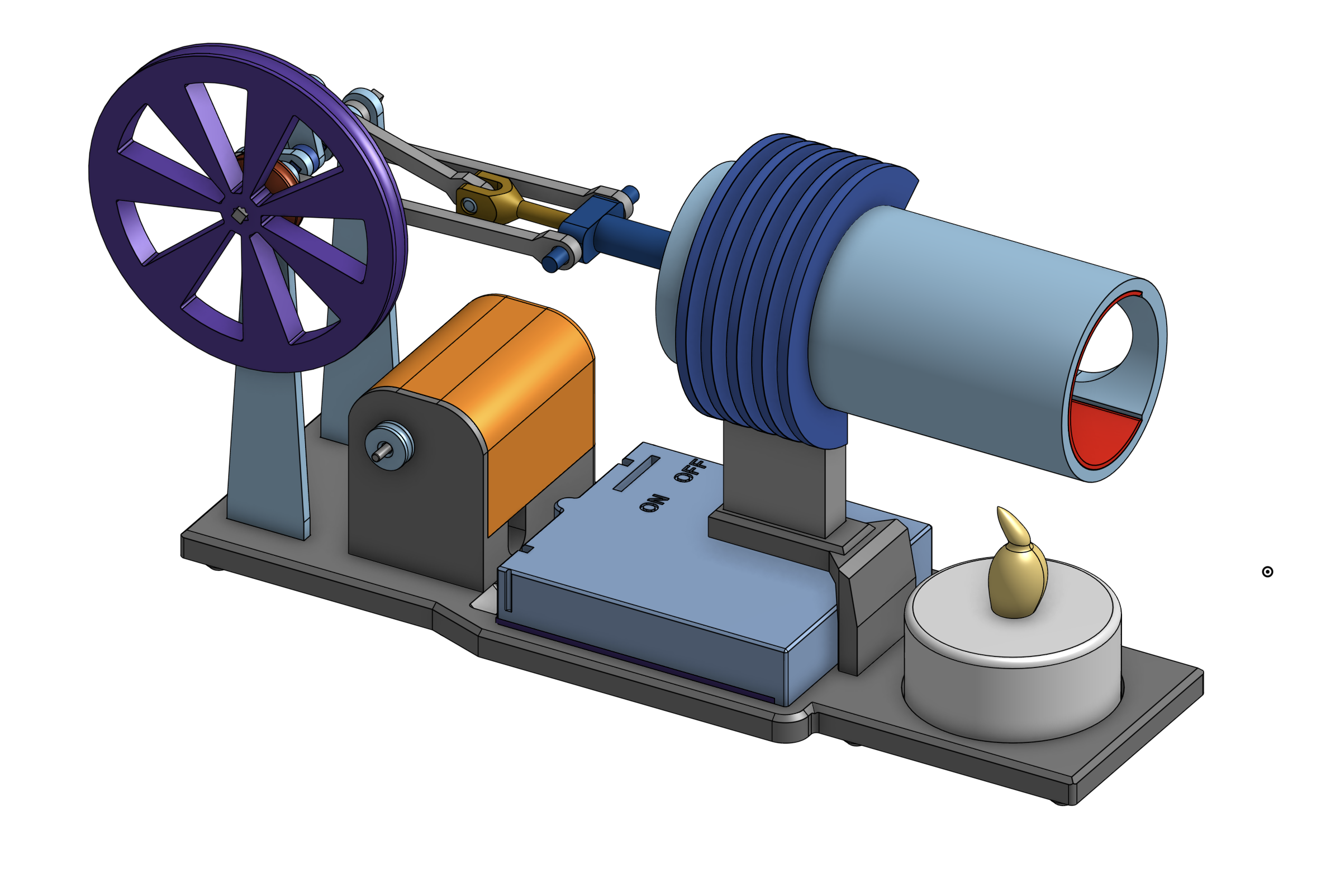 View of the final assembled Sterling Engine